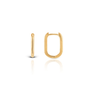 Golden Bold Brass Chain Loop Hoops Earrings
