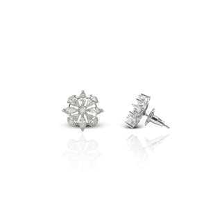 Zirconia Alba Brass Stud Earrings