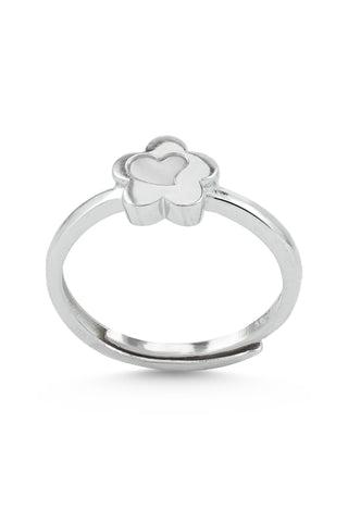 Nipura 925 Sterling Silver Minimalist Tiny Heart Ring - Adjustable