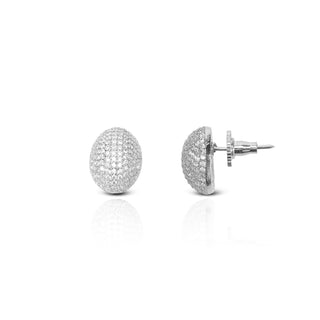 Brass Silver Glory Crystals Stud Earrings