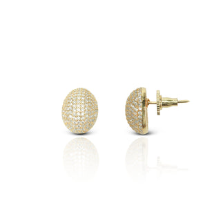Golden Glory Brass Crystals Stud Earrings