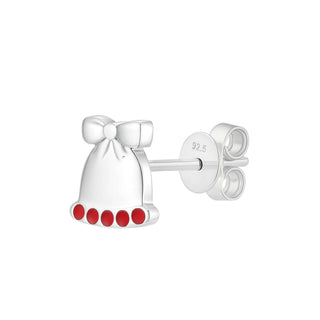 Christmas Reindeer & Bell Enamel Stud Earrings
