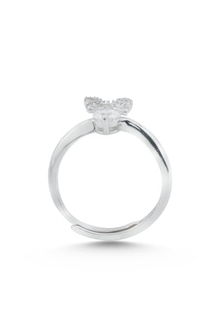 Nipura 925 Sterling Silver Minimalist Minnie Bow Ring - Adjustable