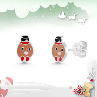 Cute Christmas Humpty Dumpty Stud Earrings for Kids