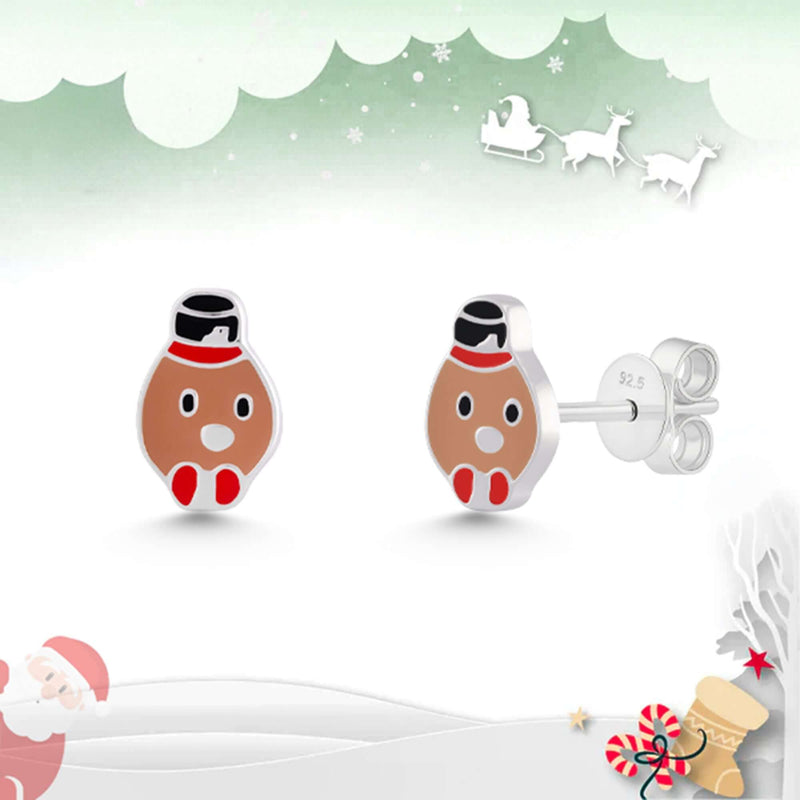 Cute Christmas Humpty Dumpty Stud Earrings for Kids