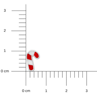 Candy Cane Sterling Silver Stud Earrings