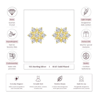 Eternia Cubic Zirconia-Studded 18kt Gold-Plated Silver Earrings