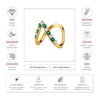 Nipura 925 Sterling Silver Gold-Tone Vera Vanki Ring