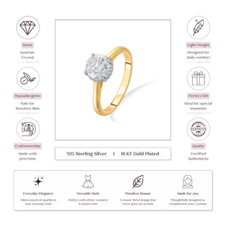 Stacked Crown Solitaire 925 Sterling Silver Ring