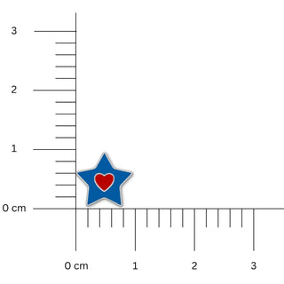 Nipura 925 Sterling Silver Blue Star Heart Earrings