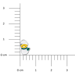 Snowman Enamel Sterling Silver Stud Earrings