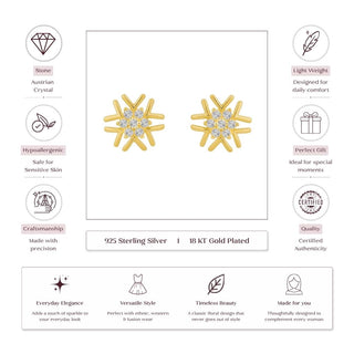 Geometric Starburst 18kt Gold-Plated Silver Stud Earrings