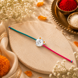Teddy Face 925 Sterling Silver Kids Rakhi for Toddler, Kids & Teen Brother