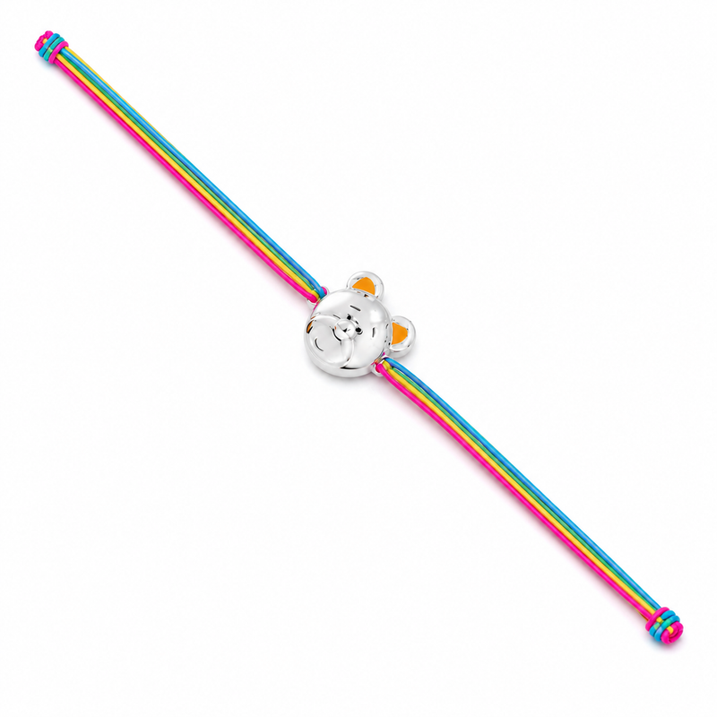 Teddy Face 925 Sterling Silver Kids Rakhi for Toddler, Kids & Teen Brother