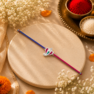 Chaturbhuj 925 Sterling Silver Thread Rakhi for Kids, Teen & Adult Brother Premium Rakhi