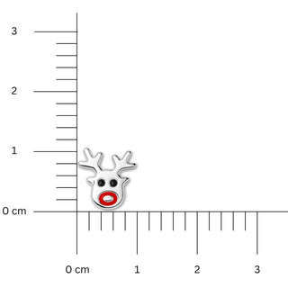 Christmas Reindeer & Bell Enamel Stud Earrings