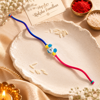 Blue Mickey Mouse 925 Sterling Silver Kids Rakhi for Toddler, Kids & Teen Brother
