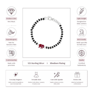 Red elephant Nazariya 925 Sterling Silver Bracelets for Baby & Kids