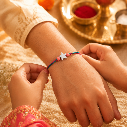 Little Star 925 Sterling Silver Kids Rakhi for Toddler, Kids & Teen Brother