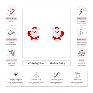 Nipura 925 sterling silver Santa Claus Earrings – Perfect Holiday Accessory
