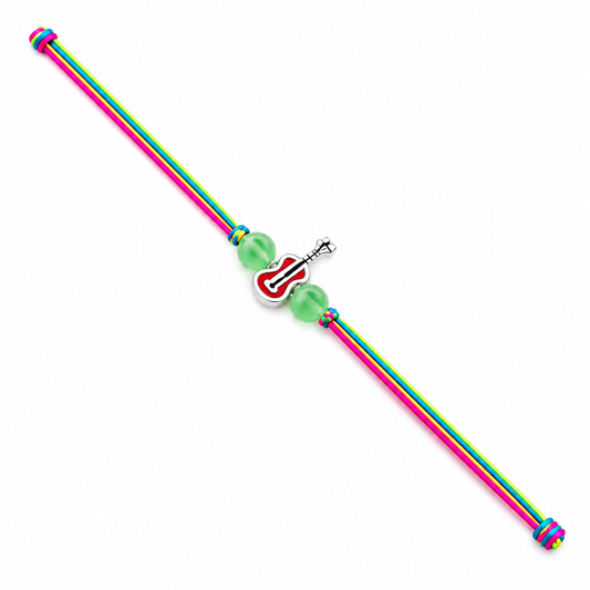 Guitar 925 Sterling Silver Thread Rakhi for Music Lover Teen & Adult Brother