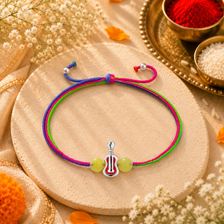 Guitar 925 Sterling Silver Thread Rakhi for Music Lover Teen & Adult Brother