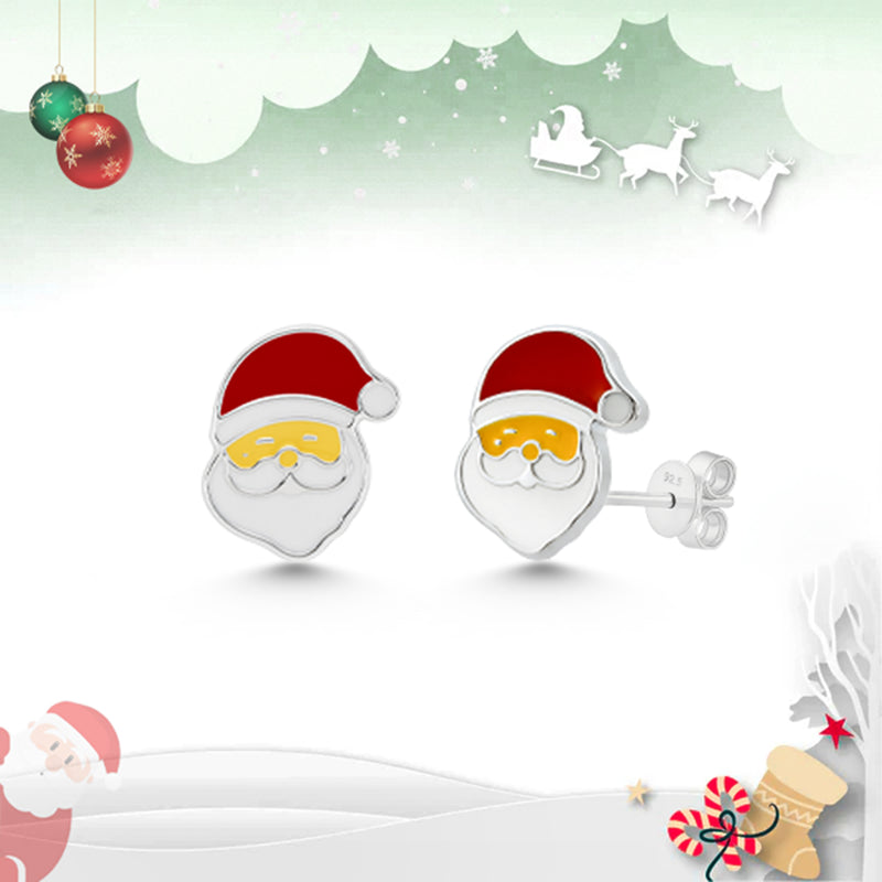 Nipura 925 sterling Silver Santa face Earrings – Perfect Holiday Accessory