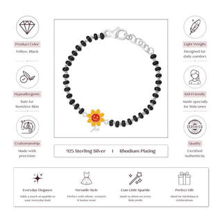 Sunny Smile Flower Nazariya 925 Sterling Silver Bracelets for Baby & Kids