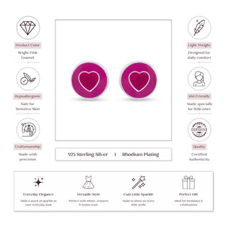 Sweetheart Pop 925 Sterling Silver Stud Earrings for Kids