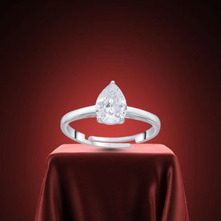 Nipura 925 Sterling Sliver Pear Zircon Classic Ring