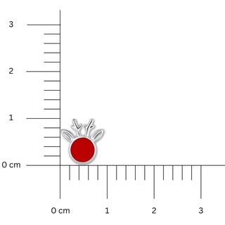 Nipura 925 Sterling Silver Holiday Reindeer Stud Earrings – Festive Red & Silver Christmas Earrings