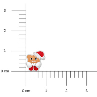 Santa Bear Enamel Sterling Silver Stud Earrings Skin Dark