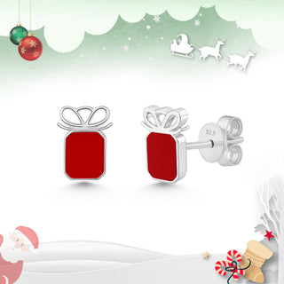 Gift Box Sterling Silver Stud Earrings