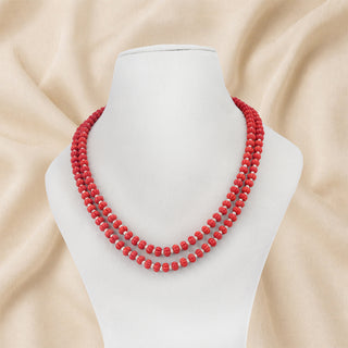 Ceramic Coral Pumkin Beads Necklace