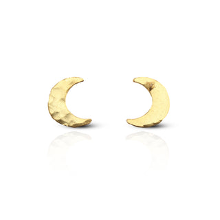 Golden Crescent Glow Brass Earrings