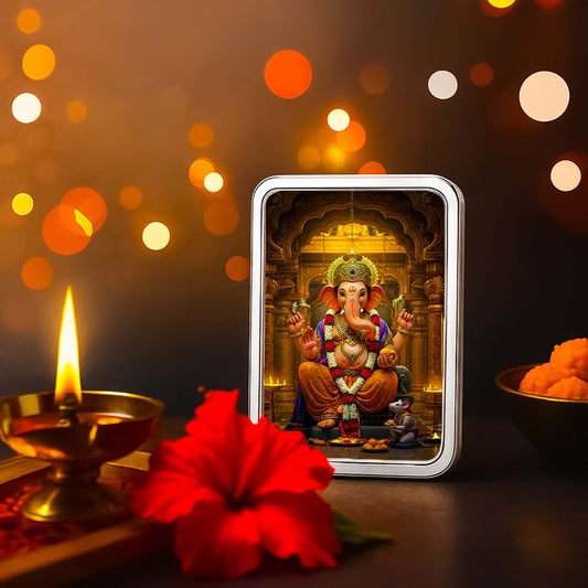 Nipura Divine Elegance – Lord Ganesha Silver Bar (Acrylic Painted) 10g 999 Purity