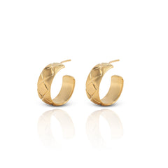 Golden Cushion C-Hoops Brass Earrings