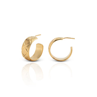 Golden Cushion C-Hoops Brass Earrings