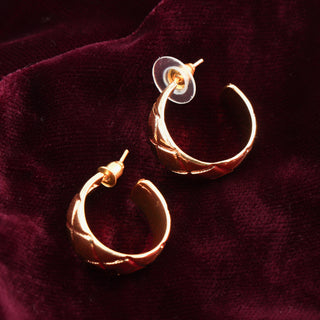 Golden Cushion C-Hoops Brass Earrings