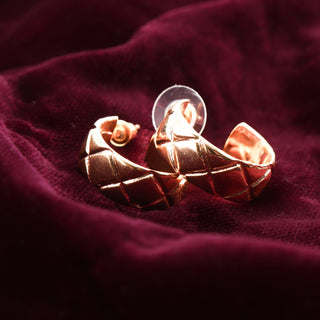 Golden Cushion C-Hoops Brass Earrings