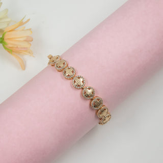 Golden Greek Key Brass Beads Bracelet