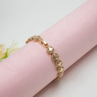 Golden Greek Key Brass Beads Bracelet
