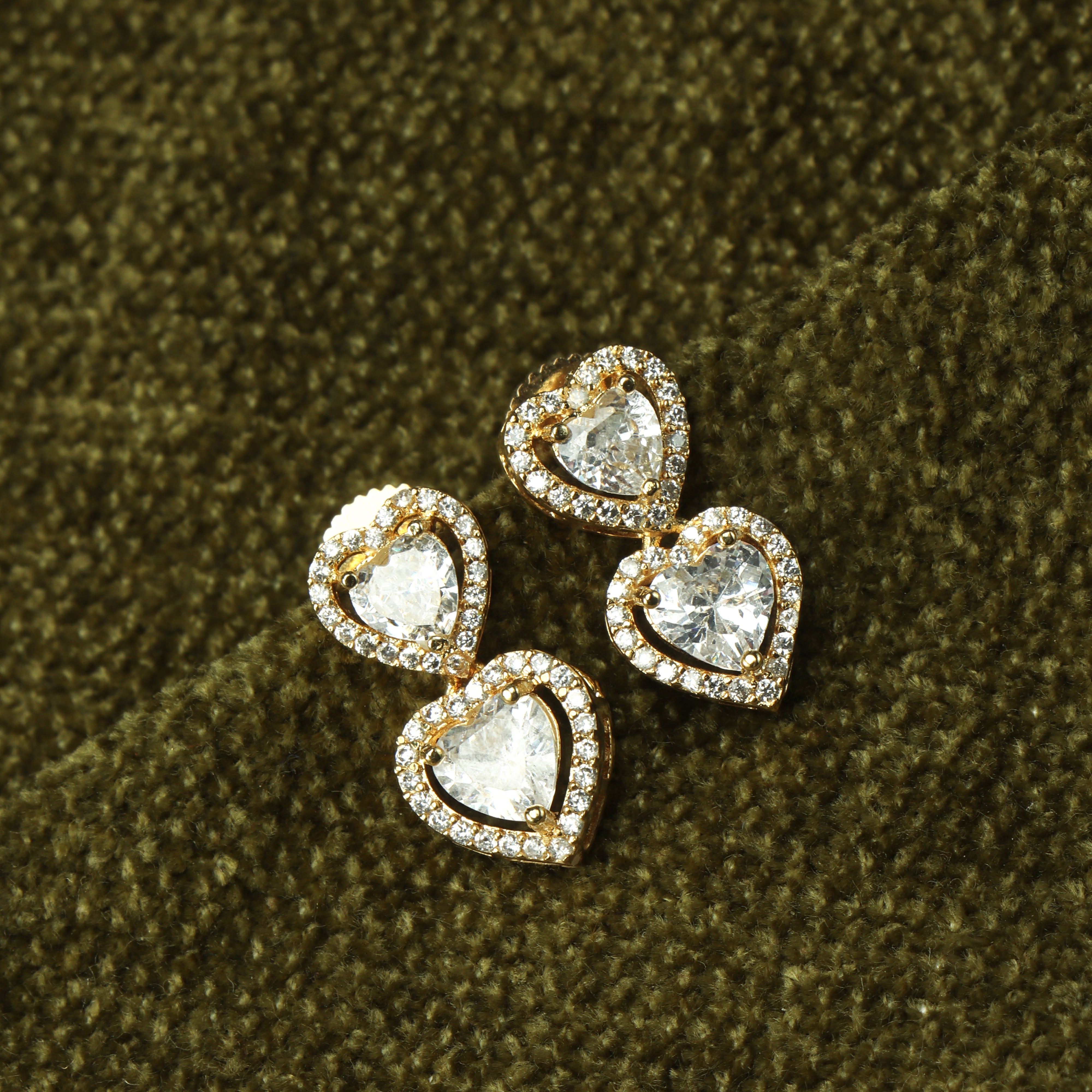 Golden Hearts Drop Earrings