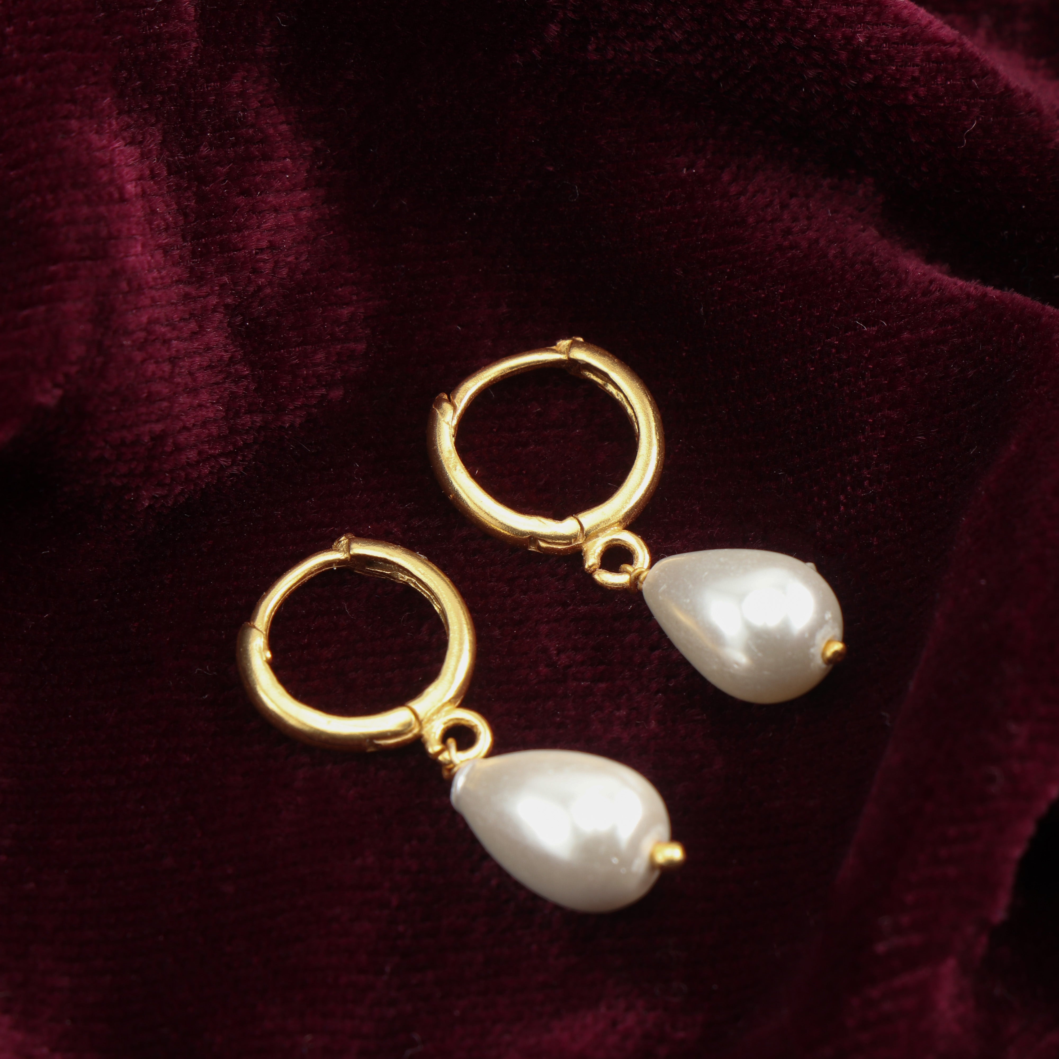 Golden Pearl Baali Earrings