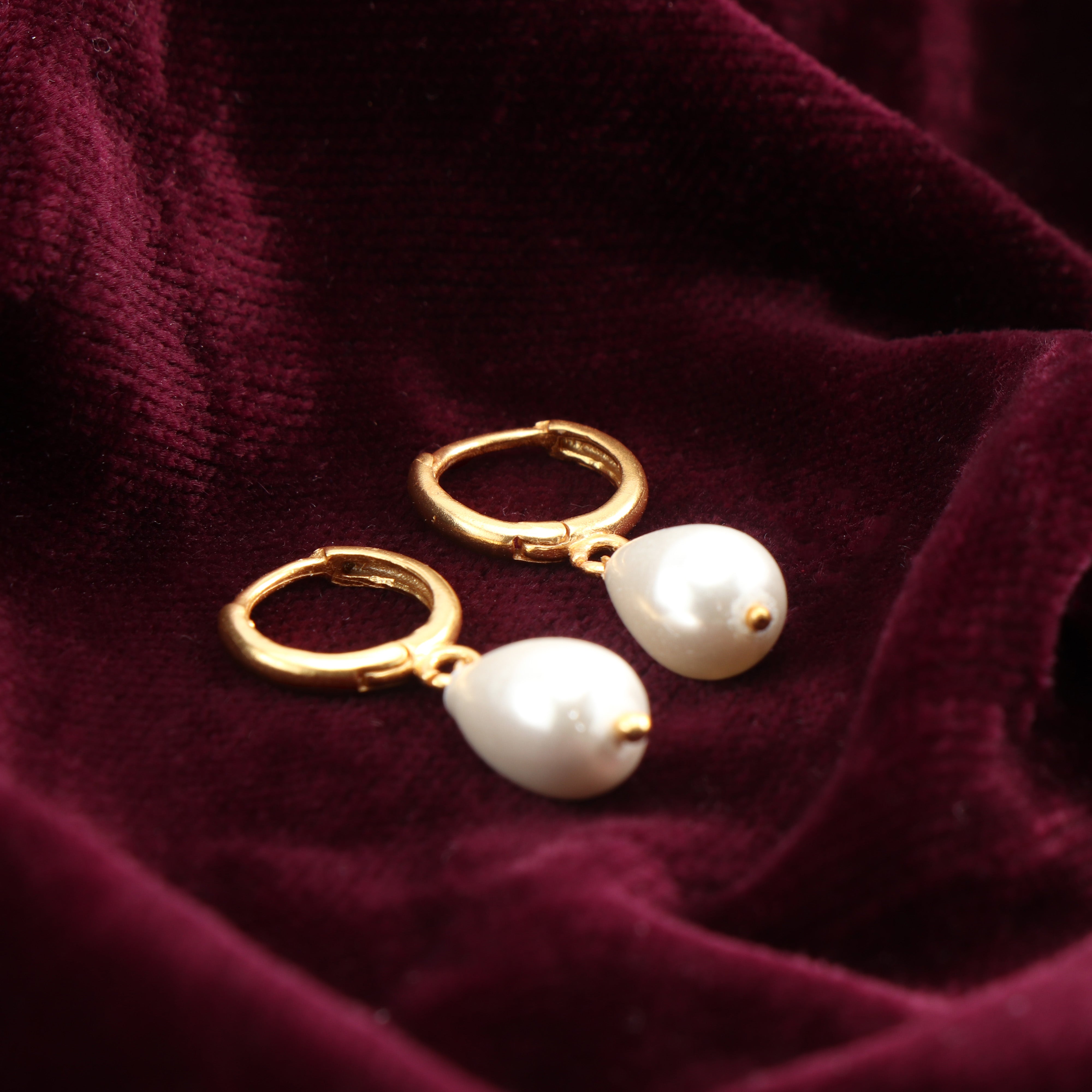Golden Pearl Baali Earrings