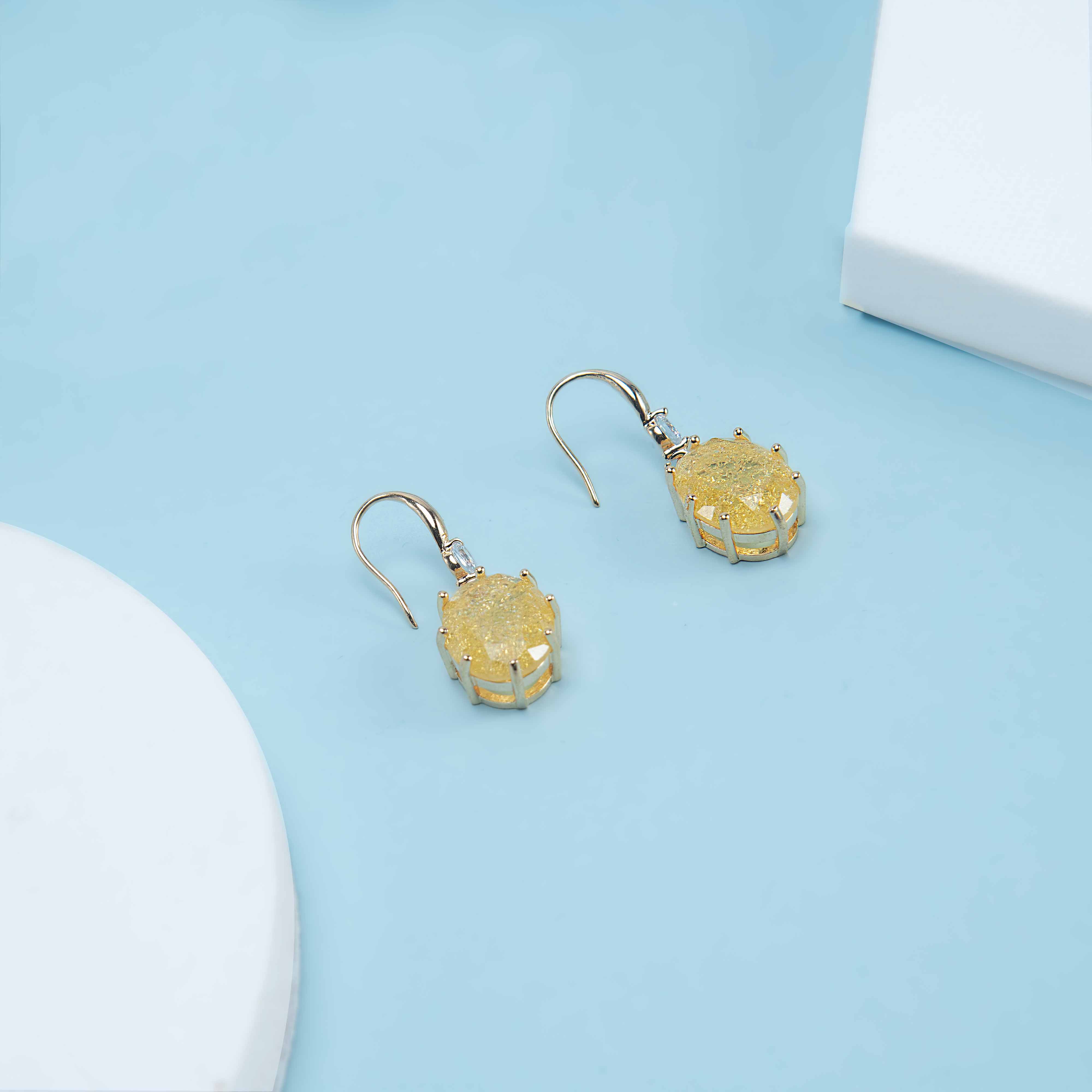 Golden Sunglow Drop Earrings