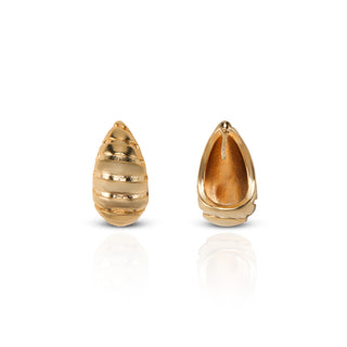 Golden Croissant Brass Stud Earrings