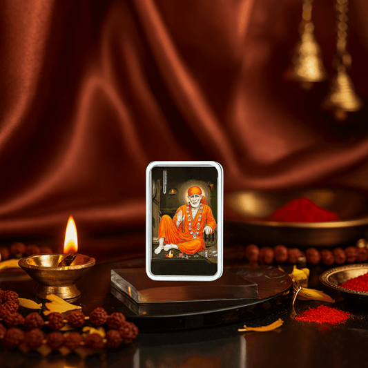 Nipura Shirdi Sai Silver Bar  (Acrylic Painted) 10g 999 Purity