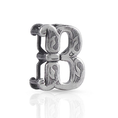 B Initial 925 Sterling Silver Pendant without Chain