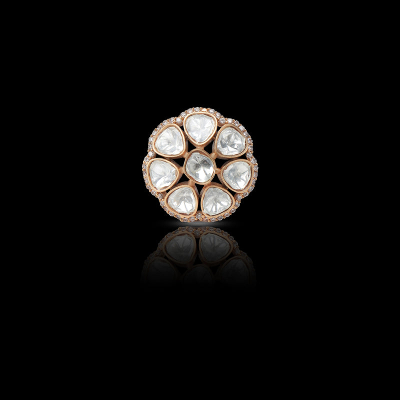 Kundan Mugdha Brass Ring